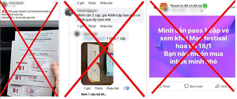 Các bài viết rao bán Giấy mời tham dự Lễ Khai mạc Festival Hoa Đà Lạt.