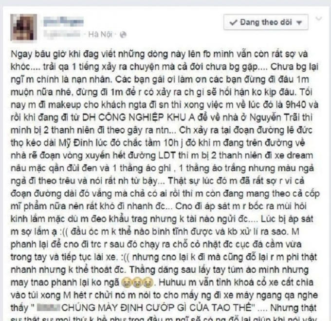 Dòng chia sẻ của thành viên có nick name Jin... trên trang mạng xã hội face book.
