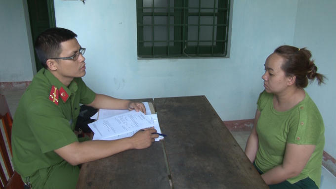 Hiền tại cơ quan Công an.