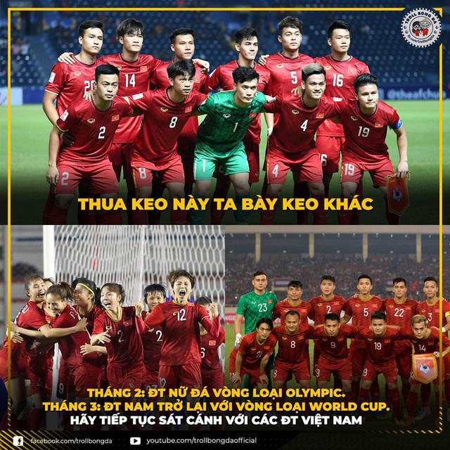 Sau vòng chung kết U23 châu Á, vẫn còn rất nhiều giải đấu quan trọng của bóng đá nam và nữ Việt Nam để người hâm mộ có thể tiếp tục chờ đợi và cổ vũ cho các cầu thủ (Ảnh: Troll bóng đá)