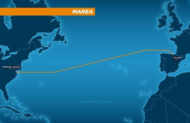 Bản đồ đường cáp Marea xuyên Đại Tây Dương