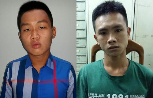 Hai tên cướp tại cơ quan điều tra. Ảnh: Q.T