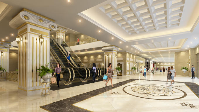 Trung tâm mua sắm quy tụ nhiều nhãn hiệu nổi tiếng phục vụ nhu cầu của cư dân.