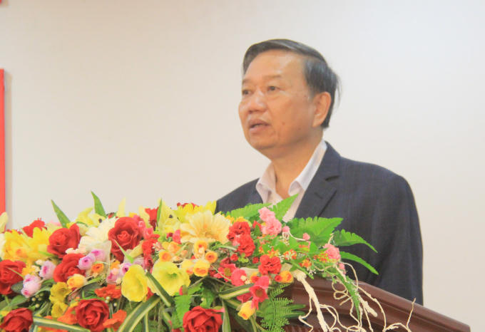Thượng tướng Tô Lâm phát biểu tại hội nghị sơ kết 6 tháng năm 2017.