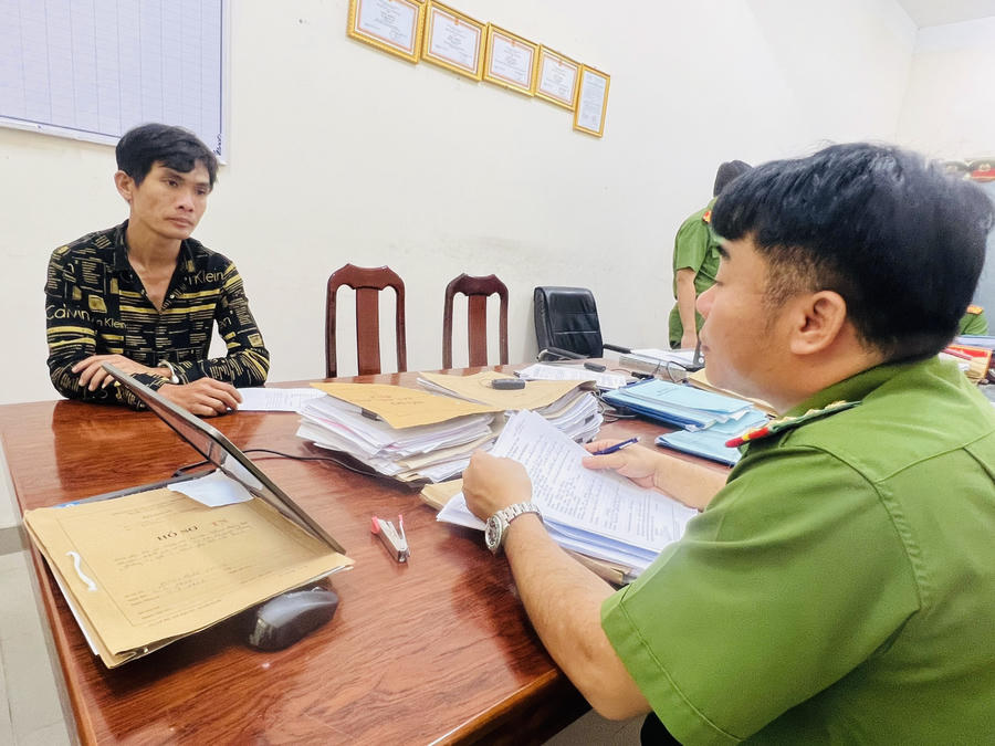 Đối tượng Khường tại cơ quan chức năng