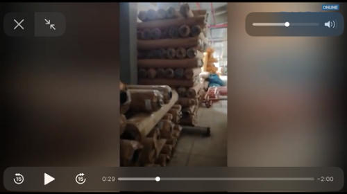 Kho nhôm thành phẩm của công ty TNHH sản xuất nhôm Taiwan Aluminium (Ảnh cắt từ clip)