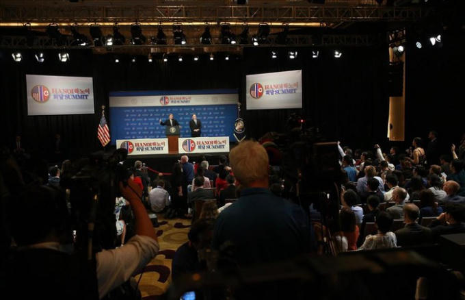 Toàn cảnh buổi họp báo. Ảnh: Hải Nguyễn