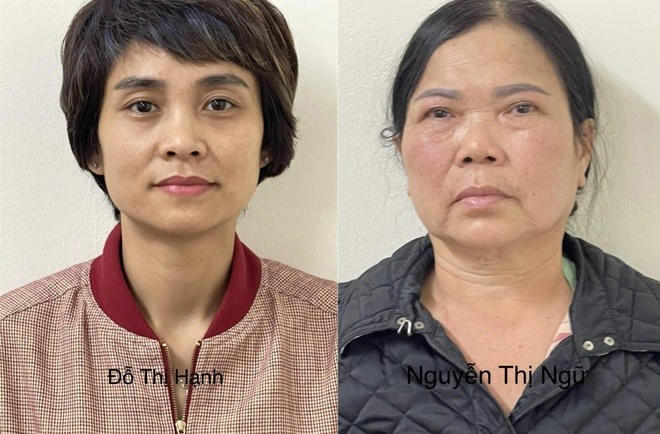 Bị can Đỗ Thị Hạnh, Nguyễn Thị Ngữ. Ảnh: Bộ Công an