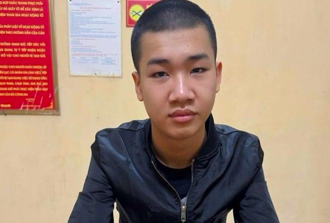 Đối tượng Nguyễn Ngọc Cảnh tại cơ quan Công an.