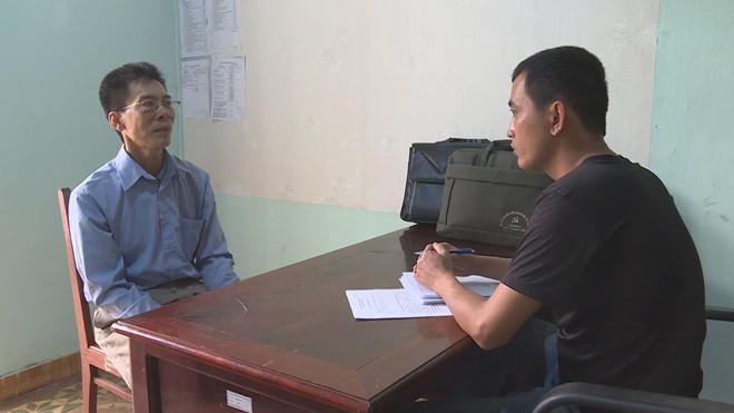 Đối tượng Thu tại cơ quan công an.
