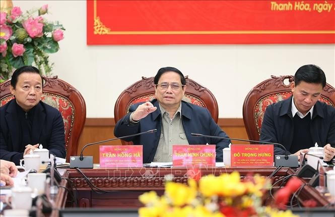 Thủ tướng Phạm Minh Chính: Tinh thần của hội nghị là tiếp tục phát huy thành tựu, khắc phục hạn chế, xử lý các khó khăn, vượt qua các thách thức - Ảnh: TTXVN