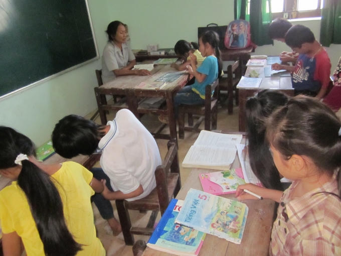 Lớp học tình thương của cô Thông (Ảnh: Nguyệt Nguyệt)