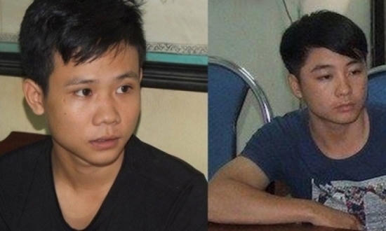 Hai đối tượng Thế và Hậu tại cơ quan Công an.