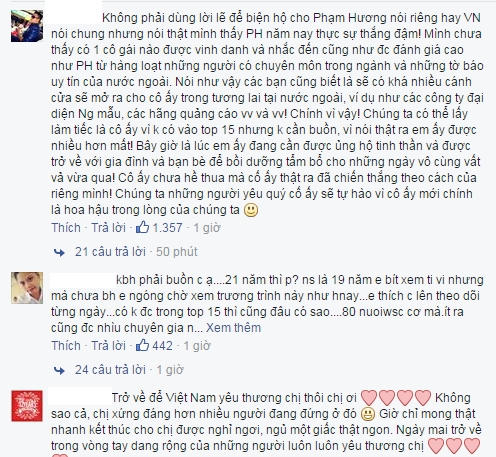 Chia sẻ của fan hâm mộ nước nhà dành cho Phạm Hương