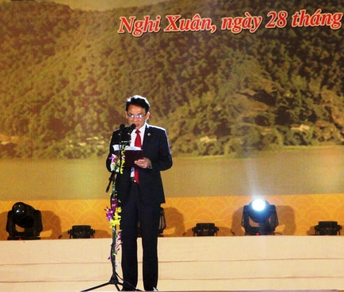 Ông Nguyễn Hải Nam - Chủ tịch UBND huyện Nghi Xuân bày tỏ niềm tự hào về quê hương Nghi Xuân - miền địa linh nhân kiệt..