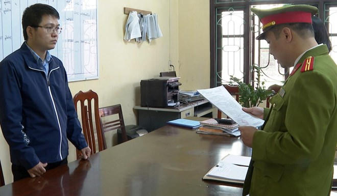 Bị can Mai Ngọc Hạnh tại cơ quan điều tra. Ảnh: Công an cung cấp
