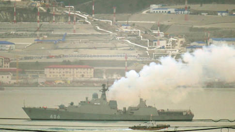 Chiến hạm Gepard 3.9 số hiệu 486 đang thử nghiệm tr&ecirc;n biển ở Novorossiysk ng&agrave;y 15.12.2016