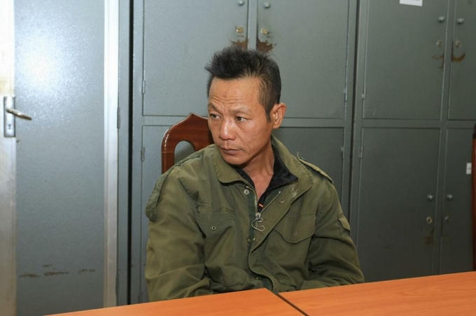 Đối tượng Nguyễn Văn Kỳ tại cơ quan công an.