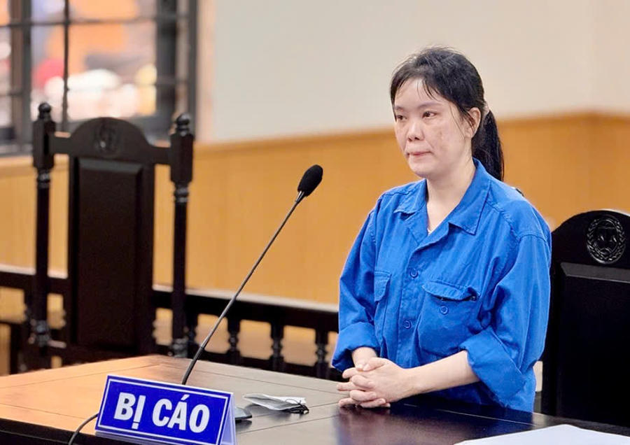 Bị cáo Nguyễn Thị Kim Phương tại phiên toà. (Ảnh: T.T)