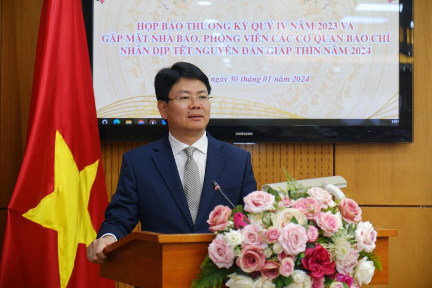 Thứ trưởng Nguyễn Thanh Tịnh phát biểu tại Chương trình họp báo.