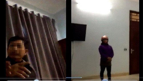 Hình ảnh được cho là của Chủ tịch UBND xã Thuần Lộc và nữ cán bộ cấp dưới trong nhà nghỉ.