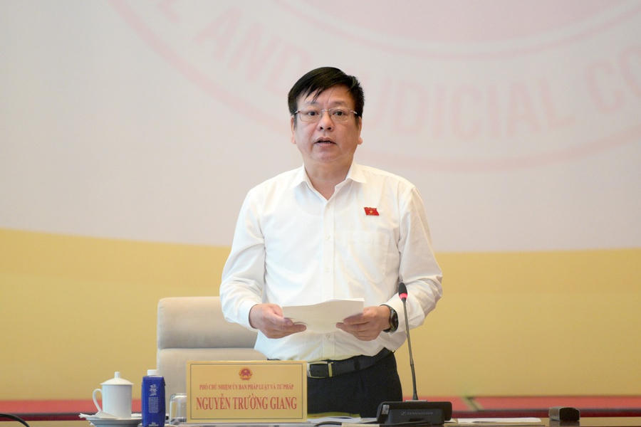 Phó Chủ nhiệm Ủy ban Pháp luật và Tư pháp Nguyễn Trường Giang chủ trì Phiên họp.