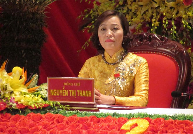 Bà Nguyễn Thị Thanh - Bí thư Tỉnh uỷ Ninh Bình tại ĐH lần thứ XXI (Ảnh: Báo dân sinh).