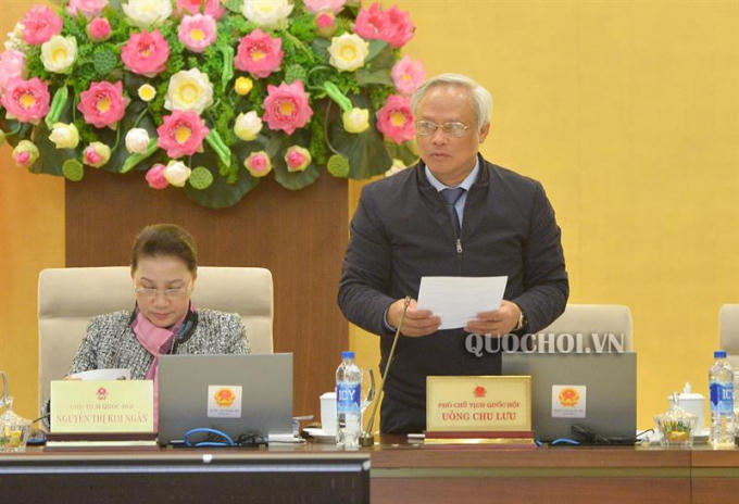 Phó Chủ tịch Quốc hội Uông Chu Lưu điều hành phiên họp.   .
