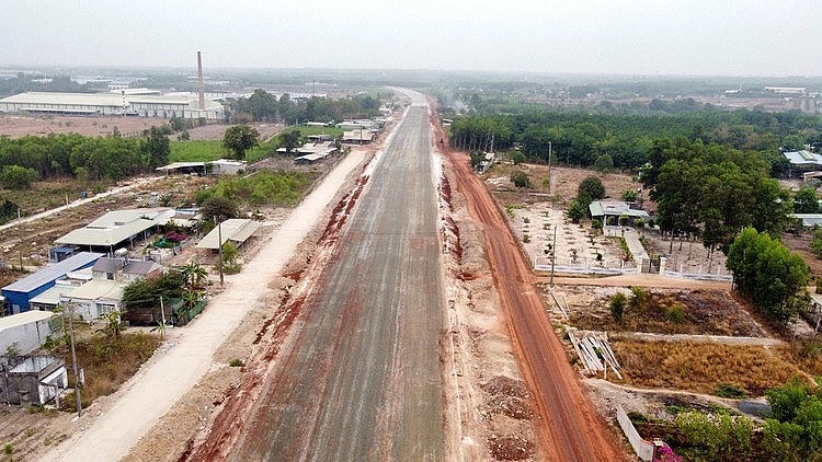 Dự án thành phần 3 cao tốc Biên Hòa - Vũng Tàu có chiều dài tuyến 19,5 km, tổng mức đầu tư hơn 4.963 tỷ đồng. Ảnh: Như Nguyệt