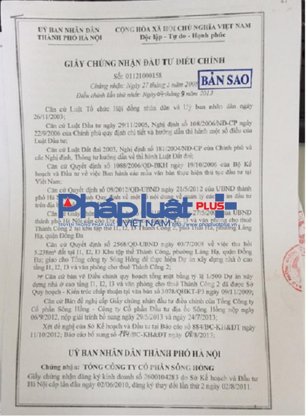 Giấy chứng nhận đầu tư điều chỉnh lần 1 cách chứng nhận đầu tư đầu tiên là 5 năm.