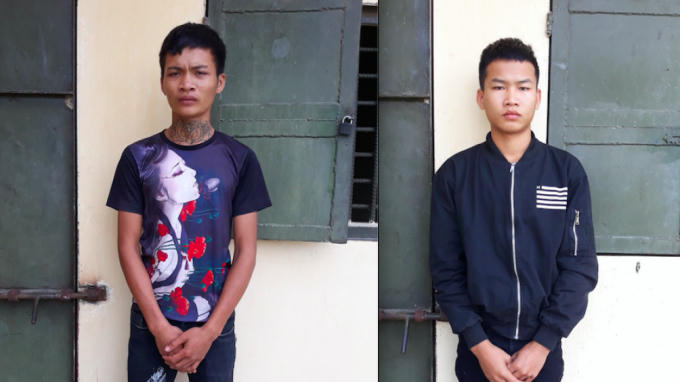Hoàng Văn Bình (trái) và Trịnh Xuân Lập. Ảnh: CA