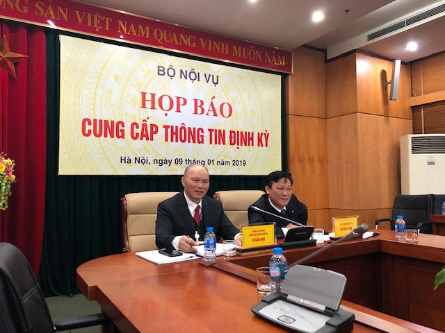 Họp báo cung cấp thông tin định kỳ do Bộ Nội vụ tổ chức. Ảnh: H.V