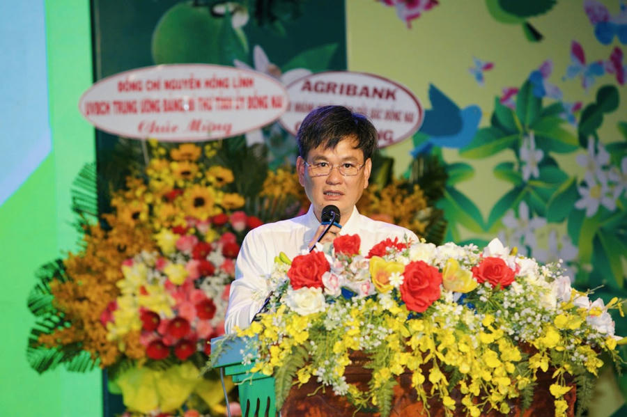 Chủ tịch UBND huyện Vĩnh Cửu Nguyễn Quang Phương phát biểu tại buổi lễ.