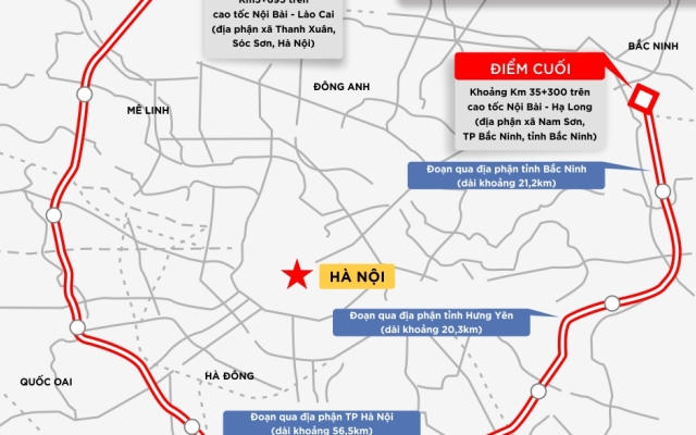 Dự án đường Vành đai 4 - vùng Thủ đô đi qua những tỉnh, thành phố nào?