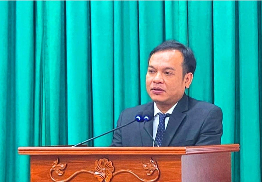 Ông U Huấn cam kết sẽ nỗ lực, cố gắng phấn đấu hoàn thành tốt các nhiệm vụ trên cương vị mới. Ảnh: P.T.