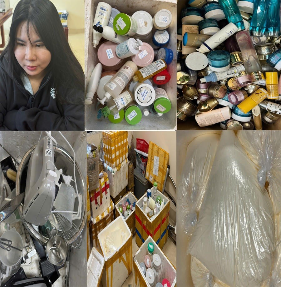 Đối tượng Nguyễn Thị Dung và tang vật bị thu giữ. (Ảnh: Công an tỉnh Thanh Hóa)