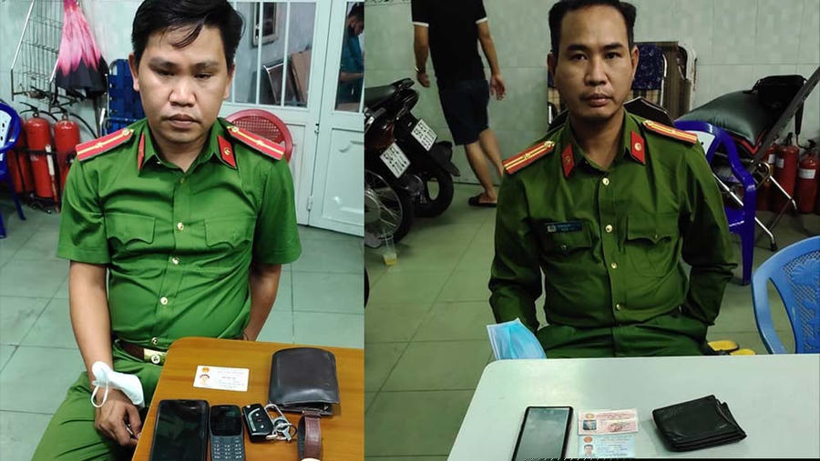 Hai đối tượng giả danh cán bộ Bộ Công an bị tạm giữ tại trụ sở Công an phường 7
