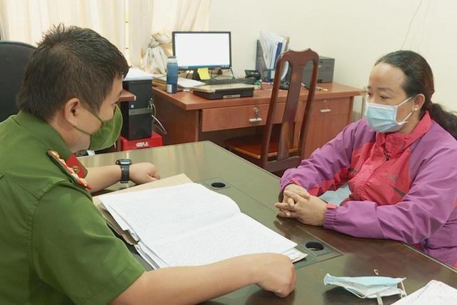 Đối tượng Trần Thị Thuý tại cơ quan Công an.