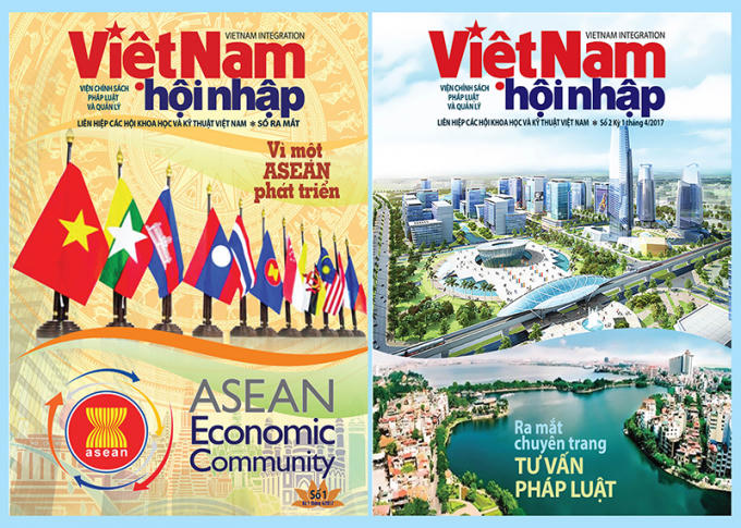 Bìa 2 số đầu tiên của Tạp chí Việt Nam Hội nhập.