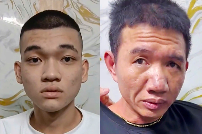 Đối tượng Phạm Hữu Vũ (bên trái) và Nguyễn Văn Quân (Ảnh: Công an Quảng Trị).