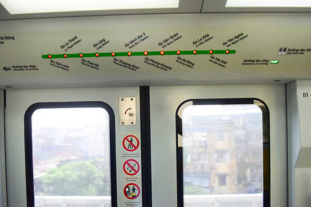 Sơ đồ tuyến đường sắt Cát Linh - Hà Đông, các đoàn tàu sẽ chạy qua 12 nhà ga trên cao từ Yên Nghĩa tới Cát Linh