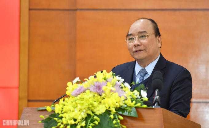 Thủ tướng Nguyễn Xuân Phúc phát biểu tại Hội nghị. (Ảnh: VGP)
