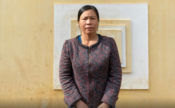 Đối tượng Vũ Thị Hằng tai cơ quan CSĐT Công an huyện Chư Pảh. (Ảnh T.T)