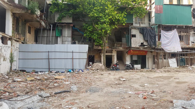 Sau 6 năm, khu đất v&agrave;ng 30A L&yacute; Thường Kiệt mới giải ph&oacute;ng 2/3 mặt bằng.