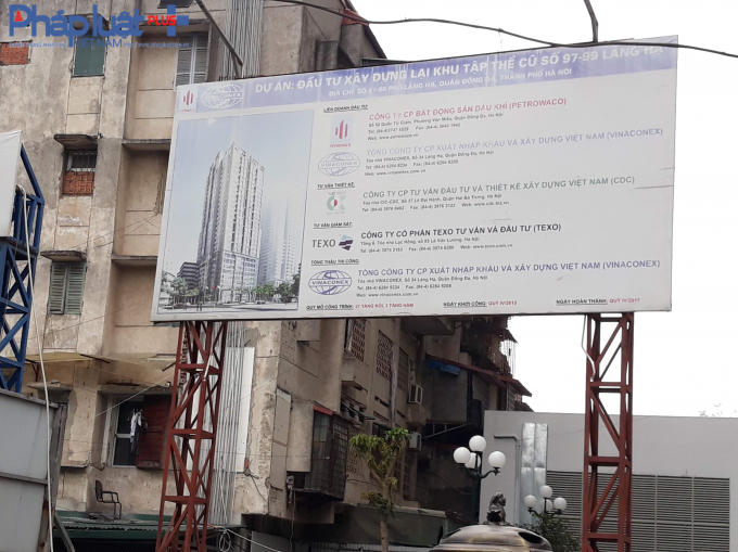 Dự án đầu tư xây dựng lại khu tập thể cũ số 97 - 99 Láng Hạ được thực hiện trên nền 1 khu tập thể cũ.