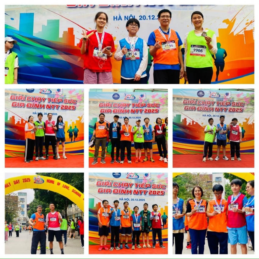 Điểm nhấn của Ngày hội Gia đình Nguyễn Tất Thành – Nhà yêu thương, Trường hạnh phúc là giải chạy tiếp sức, thu hút gần 800 người đăng ký tham gia.