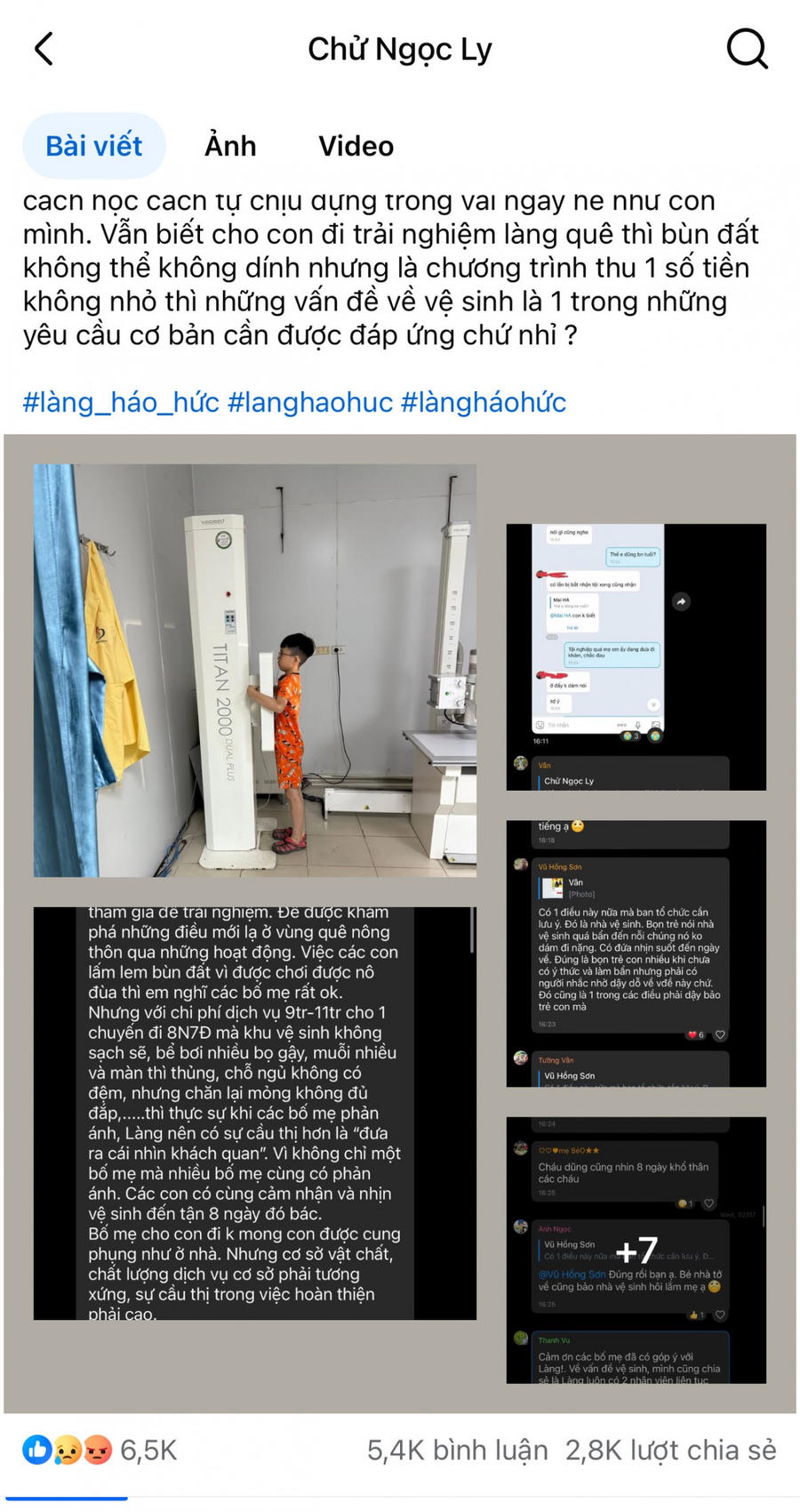 Phụ huynh phản ánh về những trải nghiệm không mấy dễ chịu mà con em họ gặp phải tại chương trình trại hè 8 ngày do Làng Háo Hức tổ chức ở Thái Nguyên. Ảnh chụp từ fb