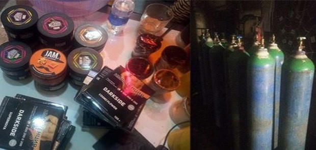 Cảnh sát phát hiện nhiều chất cấm, hàng cấm ở quán bar.