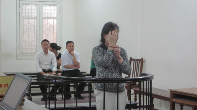 Tạ Thị Hợi trong phiên xét xử 23/11 (Ảnh: Duy Khương)