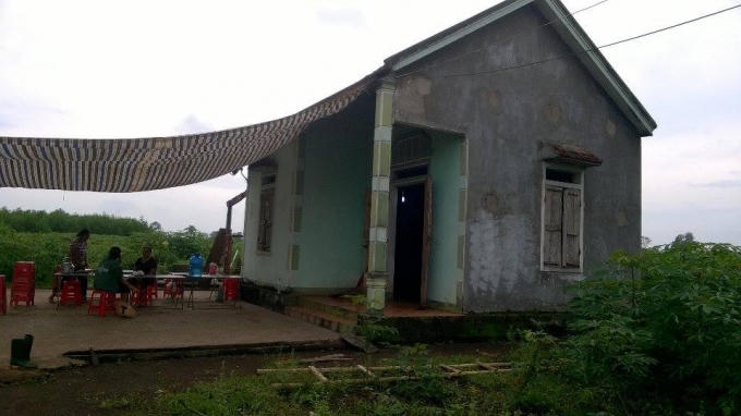 Ngôi nhà của bà L nơi bà bị chính người con trai ruột dùng điếu cày đánh tử vong.